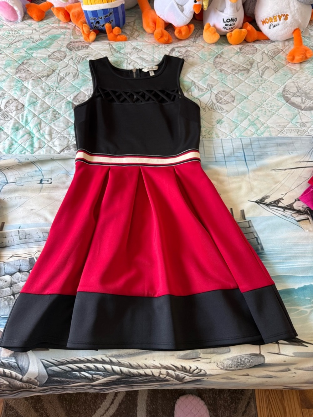 Set of 2  Misses’ Red Sleeveless Dresses